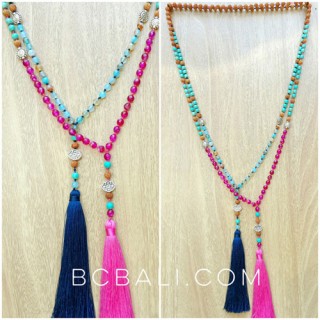 agate beads stone tassels necklace best seller design wholesale price